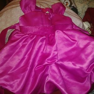 GORGEOUS TODDLER SATINY MAGENTA PINK FORMAL GOWN